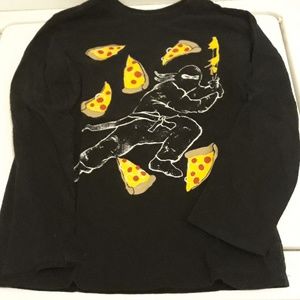 Boys ling sleeve pizza ninja t shirt size 7-8